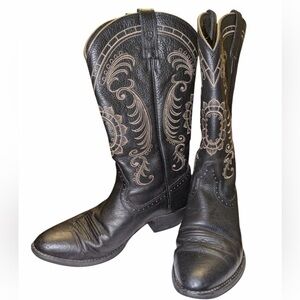 Ariat Womens Western Black Leather Cowboy Boots US 10B 10010969 NEW WITHOUT BOX